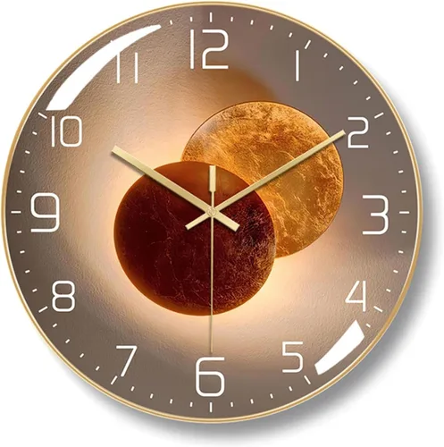 Miniatura 8 de ErgoCar Reloj de pared silencioso moderno de arte deco metálico - Sin tictac y adecuado para sala de estar y dormitorio