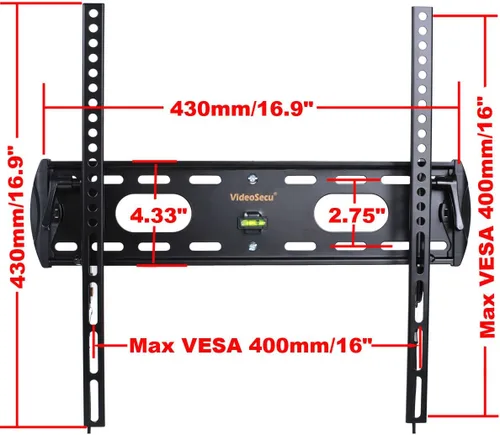 Miniatura 2 de VideoSecu Soporte de pared ultra delgado de bajo perfil para VIZIO E370VL E371VL E390VL E390VL E390-A1 E420VSE E420AR E422VLE E420I-A1 E421VO