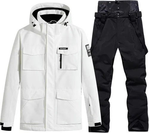 Miniatura 10 de Conjunto de chaqueta y pantalones de esquí para hombre, traje de nieve impermeable, traje de nieve resistente al viento, traje de esquí de invierno