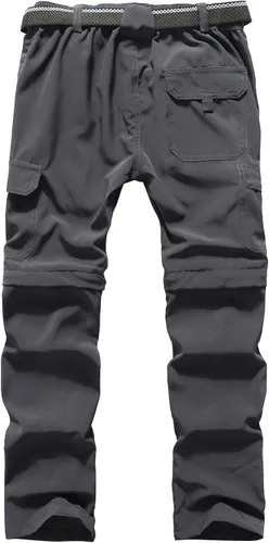 Miniatura 7 de DAFENGEA Pantalones cargo de senderismo para niños, estilo casual, secado rápido, senderismo, montañismo, convertibles