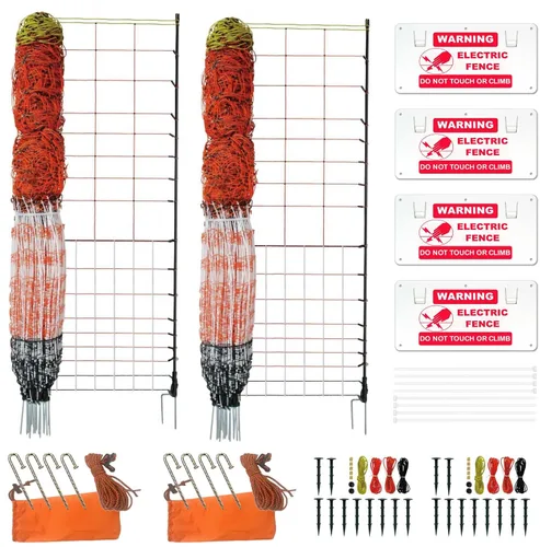 Miniatura 7 de Valla eléctrica de alta calidad para aves de corral, 59 pulgadas de alto x 98.5 pies de largo, versátil valla eléctrica portátil para pollos