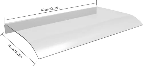 Miniatura 4 de Toldo para puerta de ventana, 47.2 x 15.7 pulgadas, toldo exterior de policarbonato para puerta de entrada exterior, toldo voladizo para puerta
