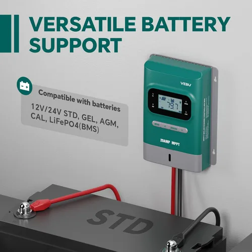 Miniatura 9 de MPPT Controlador de carga solar - Controladores de carga para paneles solares - 50V, 20 amperios, 12/24 voltios