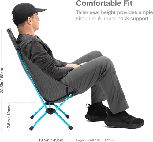 Miniatura 3 de Helinox Chair Zero - Silla de respaldo alto, 1.43 libras, ultraligera, silla de campamento de respaldo alto, mochilero, sillas plegables para Negro