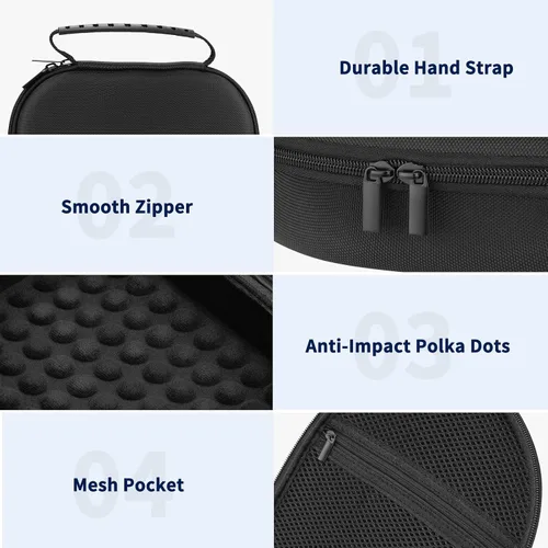 Miniatura 3 de Funda para auriculares Apple Airpods Max, estuche duro portátil de viaje para auriculares, bolsa con malla y cremallera para cargador y accesorios
