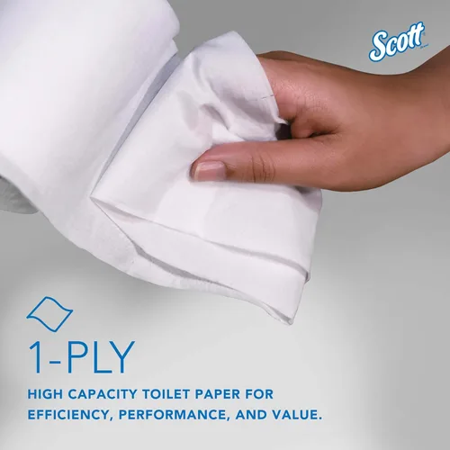 Miniatura 5 de Scott Professional Papel higiénico Jumbo Roll sin núcleo de alta capacidad, a granel (07005), seguro para sépticos, blanco