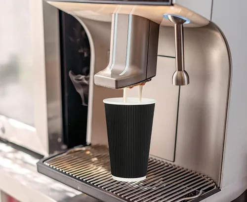 Miniatura 7 de JollyPack Paquete de 60 tazas de café de papel de 12 onzas, tazas desechables negras con pared ondulada aislada para café, té y chocolate caliente