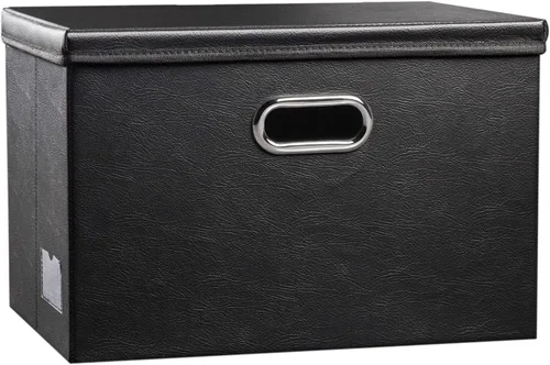 Miniatura 32 de PRANDOM - Cajas de almacenamiento grandes apilables con tapas (paquete de 5 unidades), contenedores organizadores de almacenamiento plegables