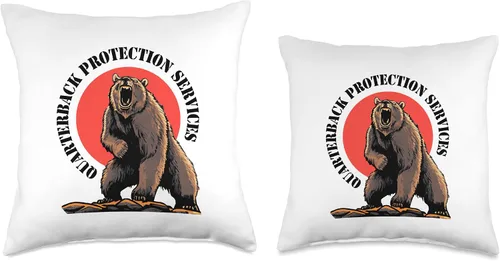 Miniatura 3 de Bear 3-Point Stance QB Protection Services Offensive Lineman Throw Pillow
