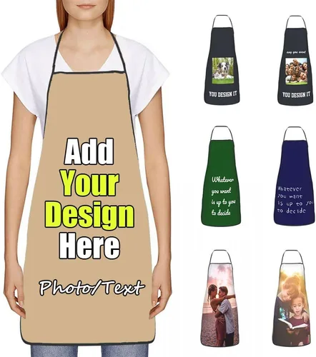 Miniatura 39 de Delantal Personalizado, Diseña Tu Propio Delantal de Cocina para Cocinar, Sube Tus Fotos Favoritas Logo, Añade Cualquier Nombre o Texto