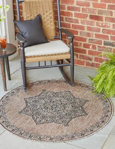 Miniatura 31 de Unique Loom Outdoor Traditional Collection - Alfombra de área antigua (4 pies 1 pulgada x 6 pies 1 pulgada, rectangular, beige y negro)