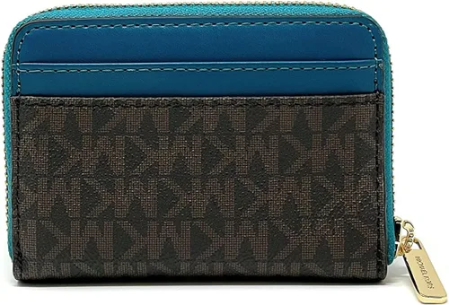Miniatura 2 de Michael Kors Jet Set - Funda para tarjetas de viaje con cremallera alrededor color marrón MK Lagoon MarrónAzul M