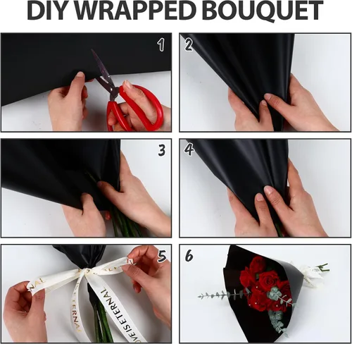 Miniatura 5 de FUHITIM - 20 hojas de papel impermeable para suministros de florista, envoltura de ramos de flores y regalos de bodas, cumpleaños, bricolaje