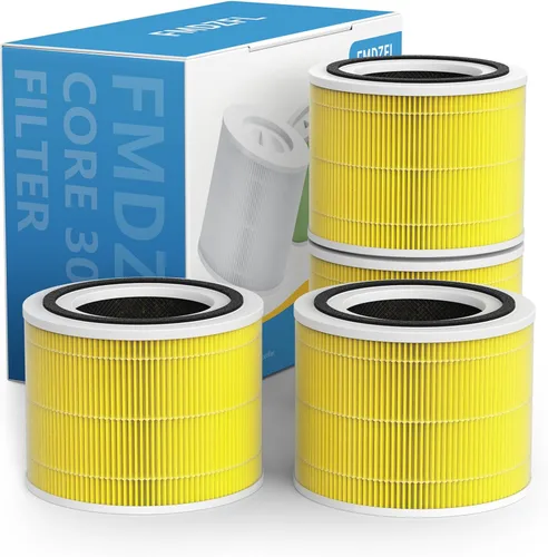 Filtro de repuesto Core 300 compatible con LEVOIT Core 300 Core 300S VortexAir purificador, prefiltro 3 en 1, filtro HEPA verdadero de grado H13 y
