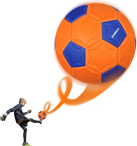 Miniatura 9 de Pelota de fútbol curva tamaño 4, pelotas suaves para desviar para exterior e interior, pelota de fútbol tamaño 4 para niños y niñas Naranja Azul