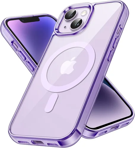 Miniatura 11 de JETech Funda magnética para iPhone 14 de 6.1 pulgadas, compatible con carga inalámbrica MagSafe, a prueba de golpes, parte trasera transparente