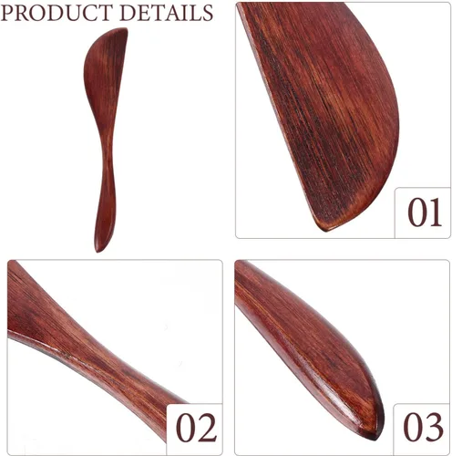 Miniatura 7 de Yardwe 10 cuchillos de mantequilla de madera, esparcidores de queso para tablero de mermelada y embutidos, espátula antiadherente segura