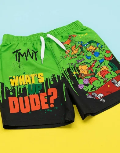 Miniatura 7 de Teenage Mutant Ninja Turtles Pantalones cortos de natación para niños y niños, pantalones de natación en monopatín Traje de baño con cordón