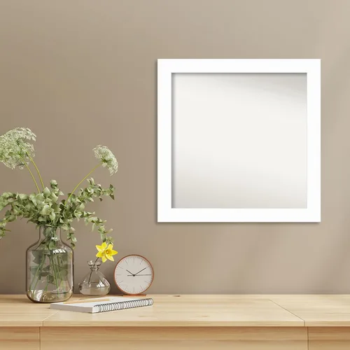 Miniatura 4 de Amanti Art Espejo de baño blanco para sobre el fregadero, 24 x 24 pulgadas, hecho a medida, espejo de tocador cuadrado blanco estrecho, marco