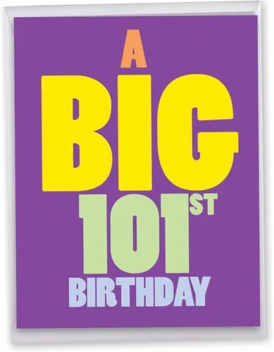 Miniatura 10 de NobleWorks Divertida tarjeta de cumpleaños 101 extra grande 101º hito tarjeta de felicitación de cumpleaños de 8.5 x 11 pulgadas con sobre