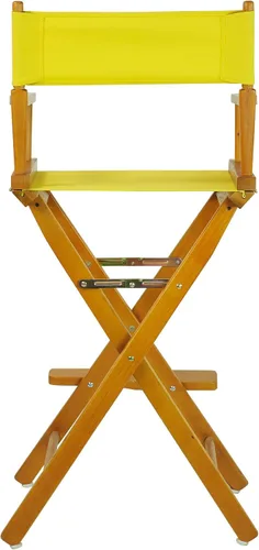 Miniatura 4 de Casual Home - Silla de director de 30 in, marco de roble miel con lienzo amarillo, altura de barra
