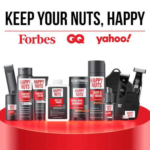 Miniatura 7 de Happy Nuts Comfort - Desodorante en aerosol en polvo para hombres: defensa del sudor antirozaduras, control de olor, sin aluminio, regalo perfecto