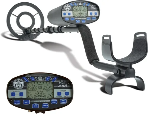 Bounty Hunter Time Ranger - Detector de metales para adultos – Bobina impermeable, pantalla LCD, 4 modos, punto de precisión, identificación de
