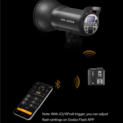 Miniatura 4 de Godox SK400II-V SK400II V 400Ws 5700±200K luz estroboscópica, sistema inalámbrico X 2.4G integrado, panel LCD transparente, con lámpara de modelado