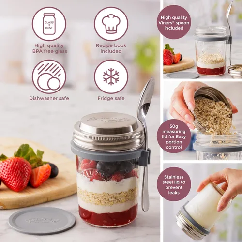 Miniatura 3 de Kilner 0025.899 - Juego de tarros de desayuno, 0,35 litros