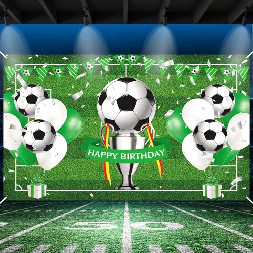 Miniatura 8 de Cartel de feliz cumpleaños de fútbol para niños y adolescentes – Cartel grande de cumpleaños con temática deportiva para fiestas de fútbol Estilo 3