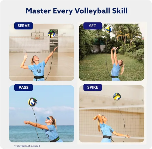 Miniatura 3 de MOTOMY™ Volleyball Training Equipment Aid ‘VolleyPal’ – Solo Rebounder Trainer for Serve, Spike, Set & Pass; Indoor and Outdoor Practice Gear