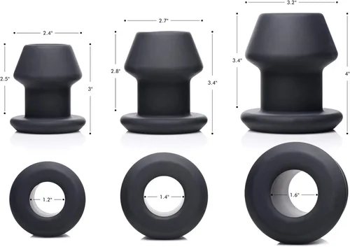 Miniatura 4 de Gape-Ojales Juego de dilatador anal de silicona hueca de 3 piezas