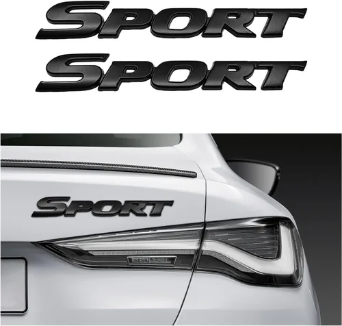 Dickno 2 piezas, emblema de edición deportiva, calcomanía para coche, emblema de guardabarros de metal 3D, pegatina adhesiva personalizada con letra