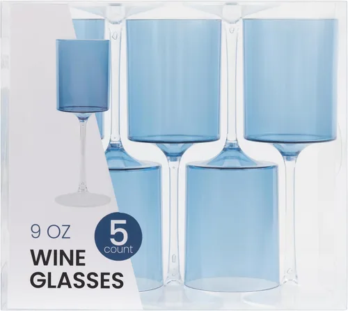 Miniatura 7 de PLASTICPRO Paquete de 10 copas de vino de plástico de 14 onzas, dos tonos, elegantes, desechables, con tallo, reutilizables, de plástico duro