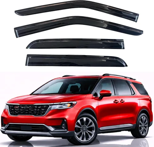 Miniatura 298 de KPY Visor de ventana compatible con Hyundai Tucson 2021-2025, 4 piezas de deflector de ventilación para ventana lateral, estilo Mugen, protector