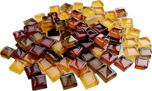 Miniatura 13 de 100 Piezas de Azulejos de Mosaico a Granel de Colores Surtidos, Azulejos de Vidrio Opaco para Manualidades de Mosaico DIY, Adornos para el Hogar
