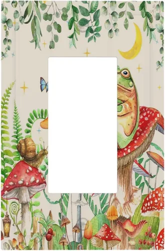 Miniatura 121 de Cubiertas Decorativas de Tomacorrientes Estilo Gótico Cuervo Flores Púrpuras 1 Gang Interruptor de Luz Simple Basculante Placa Cubierta Placas