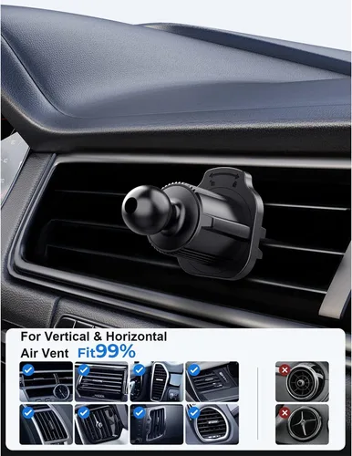 Miniatura 5 de Rulbelok Soporte de teléfono para automóvil, clip de ventilación universal, estable y seguro, perfecto para viajes por carretera, fácil de instalar