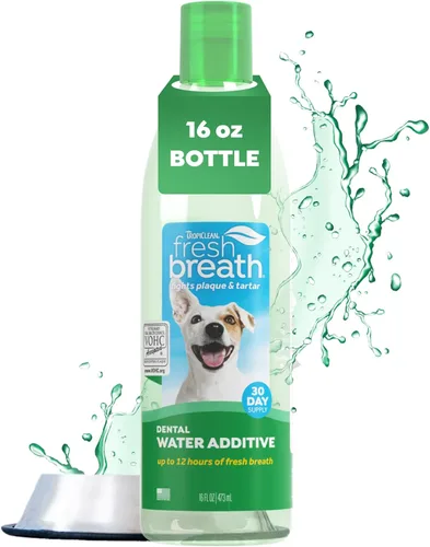 Miniatura 12 de TropiClean Fresh Breath Advanced Whitening - Aditivo blanqueador de agua para perros, solución de máxima potencia para limpieza de dientes de perro