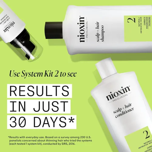 Miniatura 4 de Nioxin System 2 - Acondicionador de cuero cabelludo + engrosamiento del cabello para cabello natural con adelgazamiento progresado Aumenta
