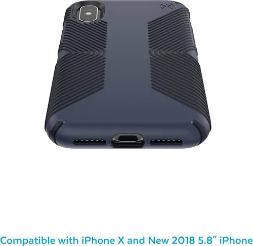 Miniatura 3 de Speck Productos Funda Presidio Grip iPhone Xs/iPhone X, Eclipse Azul/Negro Carbón