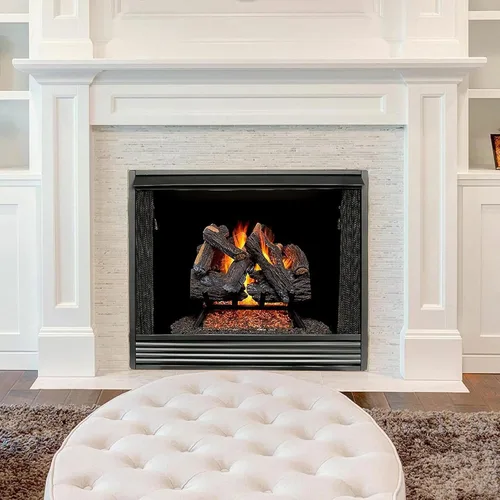 Miniatura 5 de Duluth Forge Juego de troncos para chimenea de gas natural ventilado, 18 pulgadas, 45,000 BTU, luz de fósforo, roble del corazón - Modelo # FNVL18-1