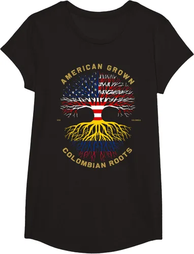 Miniatura 3 de Camiseta de regalo con la bandera de Estados Unidos con árbol de raíces colombianas