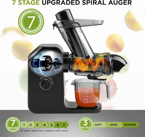 Miniatura 5 de Extractor de Jugo de Prensado en Frío Conducto de 3 Pulgadas de Ancho Alta Nutrición y Rendimiento de Jugo 3 Modos de Extractor Fácil