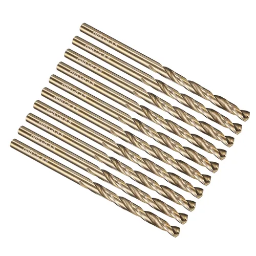 Miniatura 62 de PATIKIL Broca Jobber de 0.039 in, vástago recto M35 cobalto 5% acero de alta velocidad 135° acabado dorado para metal duro de acero inoxidable - 2