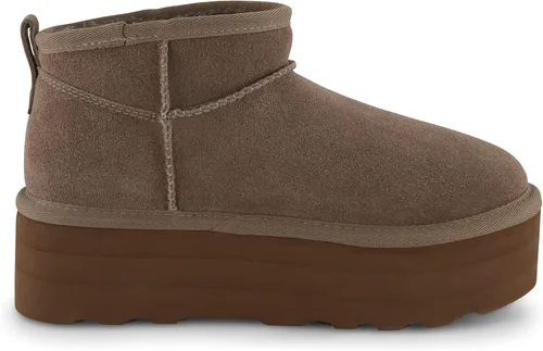 Miniatura 4 de CUSHIONAIRE Botas de plataforma Hippy Genuine Suede para mujer + espuma viscoelástica