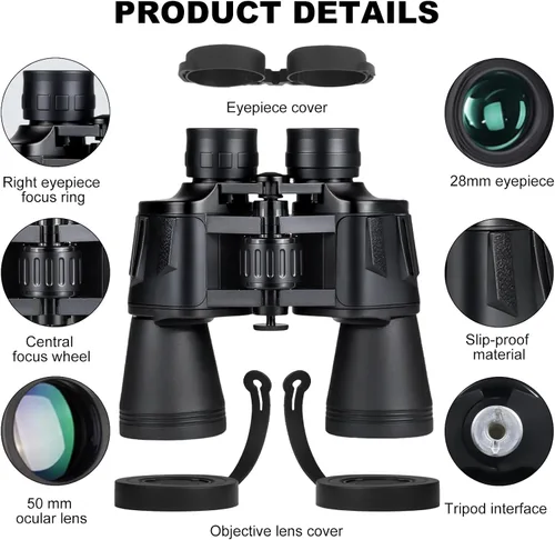 Miniatura 2 de Binocular de alta potencia de 20 x 50 para adultos y niños, telescopio de viaje compacto para observación de aves, crucero, observación