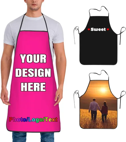 Miniatura 30 de Delantal de chef personalizado para hombres y mujeres, para cocinar, con nombre, logotipo, foto, regalos de cocina para familiares y amigos