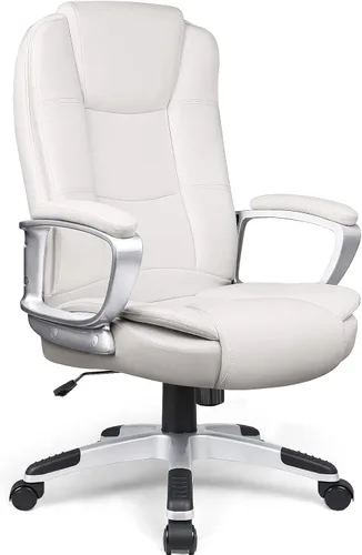 LEMBERI Silla de escritorio de oficina, silla ejecutiva gerencial grande y alta, silla de computadora con respaldo alto, sillas ergonómicas de piel