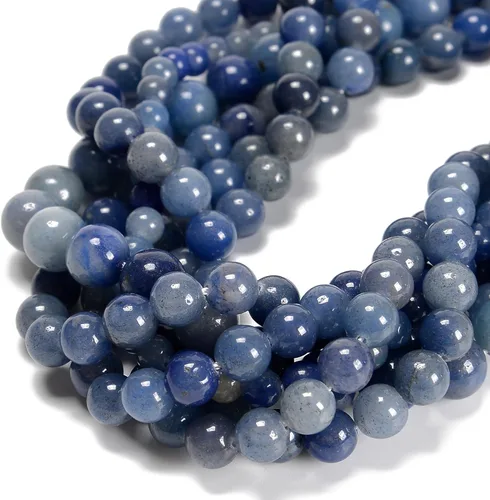 Miniatura 15 de 65 cuentas de jade blanco de 0.236 pulgadas, piedra natural, piedras preciosas redondas auténticas para hacer pulseras de bricolaje, joyas, cuerdas